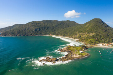 Fototapeta na wymiar Aerial scenes of Florianópolis Island, capital of Santa Catarina, Brazil