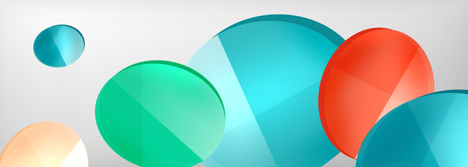 Abstract glossy round shapes vector background. Vector futuristic illustration for covers, banners, flyers and posters and other