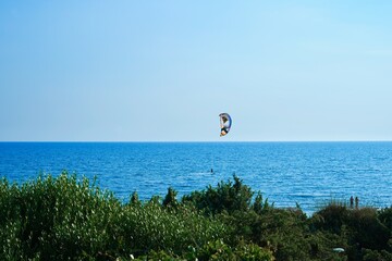 Kite surfer at Marina di Latina, Circeo National Park, Italy