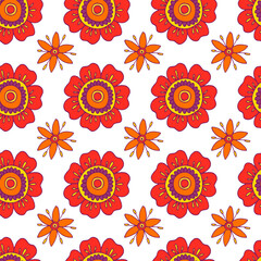 Hand Drawn vintage floral elements.