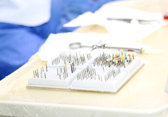 Dental instruments at a dental clinic