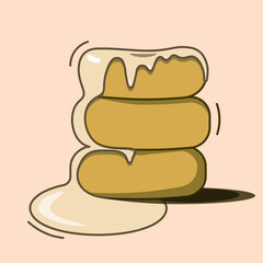 Donuts, drenched with the glaze. Vector image in eps format.