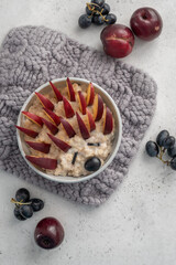 hedgehog porridge oatmeal breakfast , food art for kids