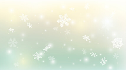 Fototapeta na wymiar Winter banner design. cold white snowflakes in blue background design. sparkling transparent ice crystal snowflakes.