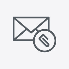 Attached mail icon isolated on background. Mail symbol modern, simple, vector, icon for website design, mobile app, ui. Vector Illustration