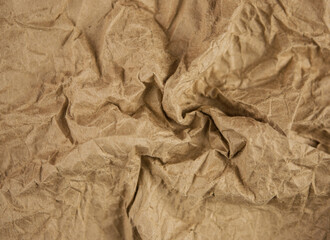 Old crumpled brown paper texture