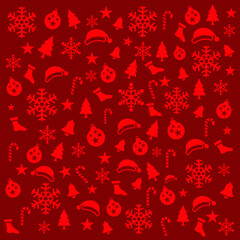 Fototapeta na wymiar Christmas element background snowflakes in red colors