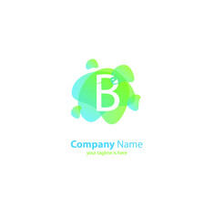 the simple elegant logo of letter b with white background