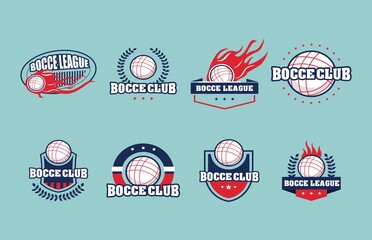 bocce lawn bowls logo badges club collection vector