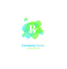 the simple elegant logo of letter b with white background
