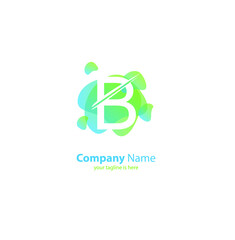 the simple elegant logo of letter b with white background