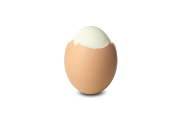 Hard boiled egg isolated on white background