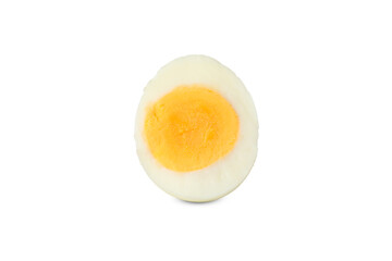 Hard boiled egg isolated on white background