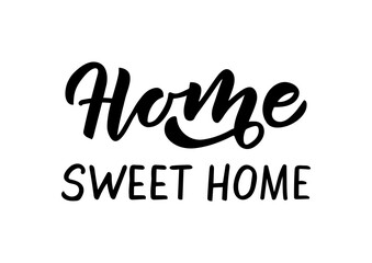 Home sweet home hand drawn lettering