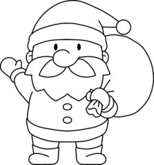 クリスマス　サンタ　かわいい　線画