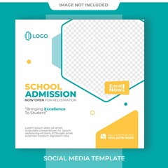 Editable School Admission Banner social media post