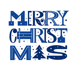 Fun Merry Christmas modern letter type card design