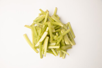 borage plant cut ready to cook on white background