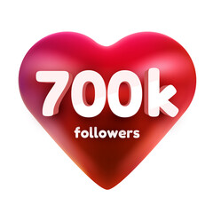 Followers thank you. Red heart for Social Network friends, followers, Web user Thank you celebrate of subscribers or followers and likes.