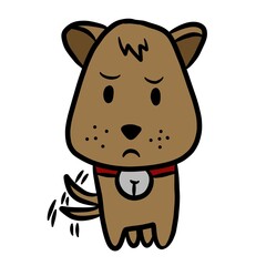 cartoon cute dog on white background