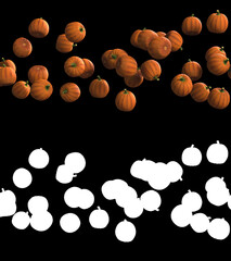 3D illustration of a Halloween pumpkin flow with alpha layer