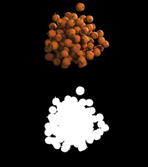 3D illustration of a Halloween pumpkin flow with alpha layer