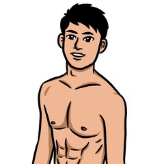 Fototapeta premium cartoon cute man on white background