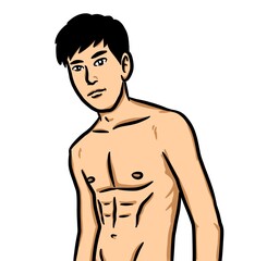 Fototapeta premium cartoon cute man on white background