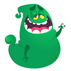 Fototapeta premium Funny cartoon monster. Illustration of cute monster creature. Halloween design