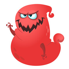 Funny cartoon monster. Illustration of cute monster creature. Halloween design