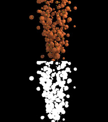3D illustration of a Halloween pumpkin flow with alpha layer