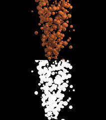 3D illustration of a Halloween pumpkin flow with alpha layer