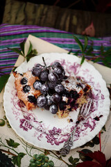 Grape autumn cake with autumn decor..style rustic