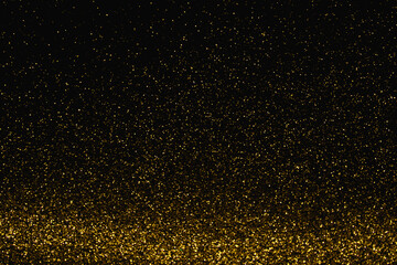 Fototapeta na wymiar gold abstract pattern glitter stardust sparkling lights grunge on black.
