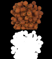 3D illustration of a Halloween pumpkin flow with alpha layer