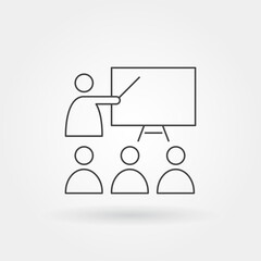 workshop presentation single isolated icon with modern line or outline style