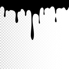 Black paint drips for your design, isolated.