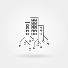 smart city single isolated icon with modern line or outline style