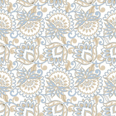 Fototapeta na wymiar Floral seamless pattern. damask vector background