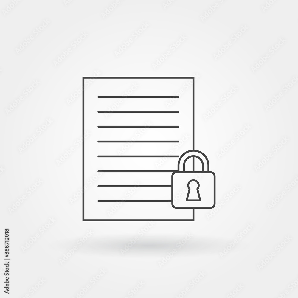 Aufkleber data sheet security single isolated icon with modern line or outline style