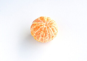 Thai orange without skin on white background,soft focus.