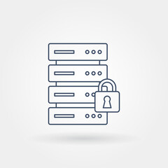 server security single isolated icon with modern line or outline style