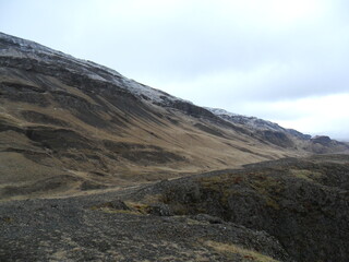 Hiking in the wild and dramatic landscapes of Iceland's snowy mountains, volcanoes, geysers, waterfalls and hot springs