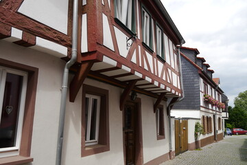 Fachwerkfassaden in Seligenstadt in Hessen