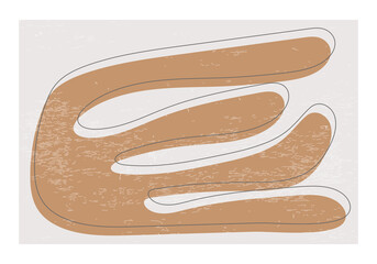 Matisse inspired contemporary collage wall art with abstract organic shapes