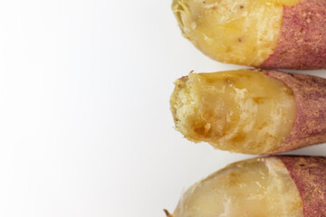 Sweet potato on white background