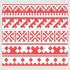 Patterns based on Khanty-Mansi Siberian folk ornaments set