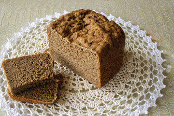 Whole grain bread on the table close up