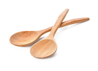 Wooden spoon isolated on white background