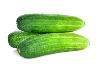fresh cucumbers isolated on white background.